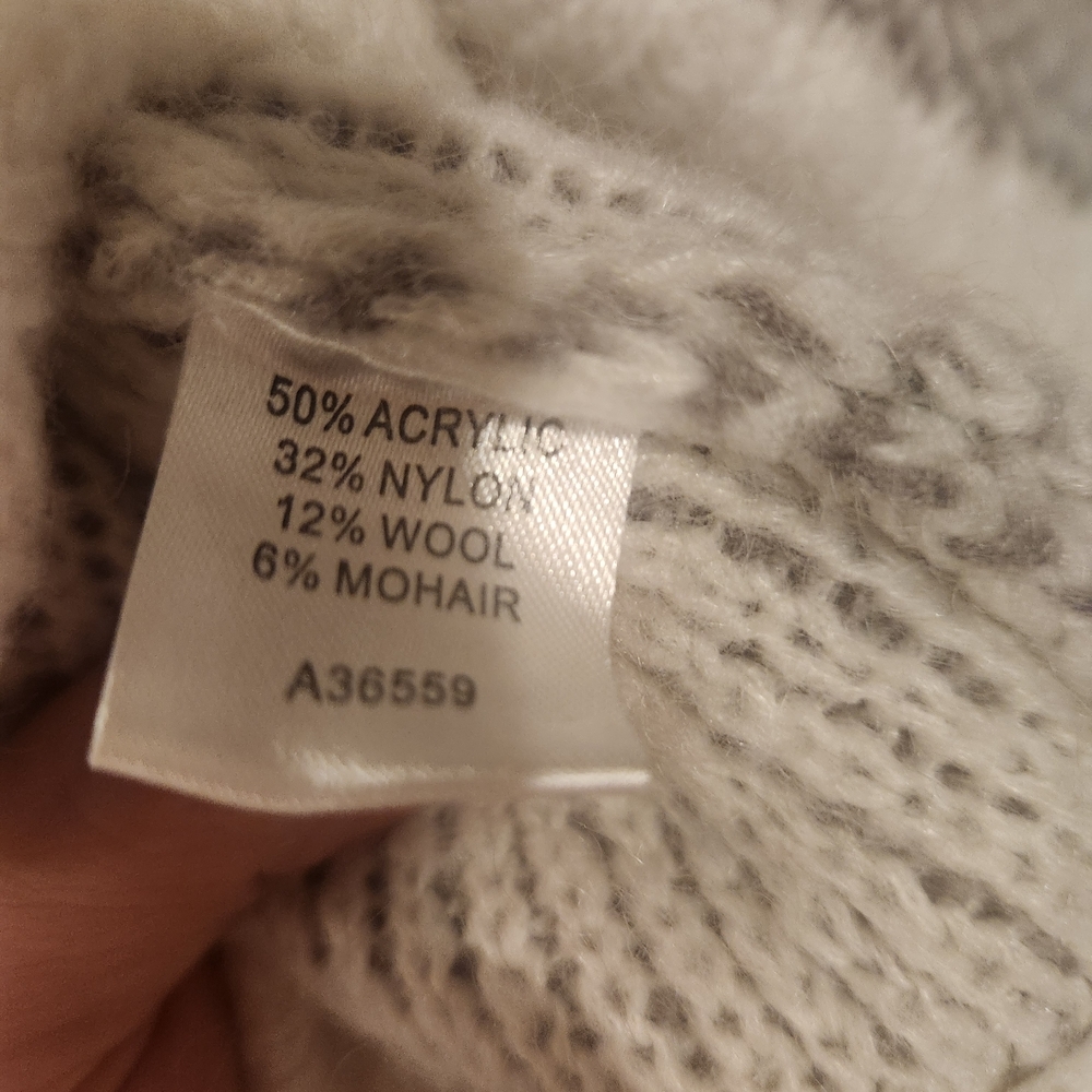 Appleseed's Gray and Cream Cowl Neck Sweater - Picture 4 of 4